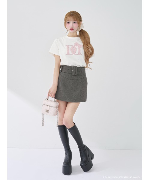 Hello DarichキルティングアップリケビジューTシャツ（Tシャツ