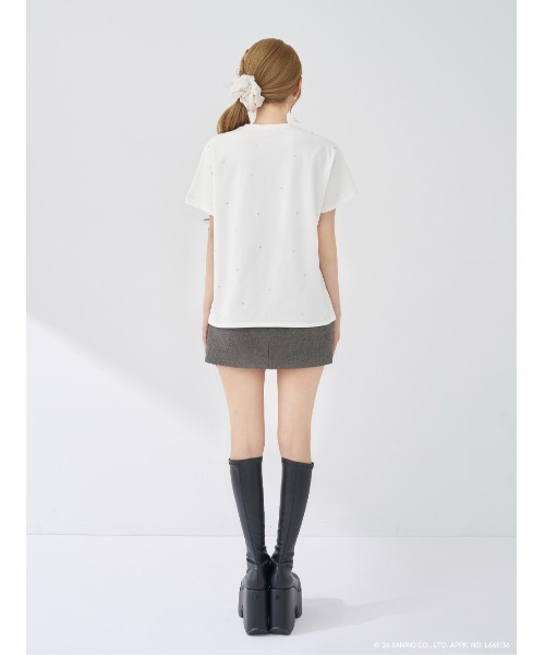 【正規品】darich キルティングアップリケビジューTシャツ ホワイト キルティングアップリケTシャツ – Darich