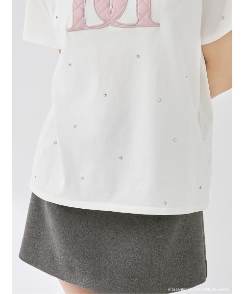 Hello DarichキルティングアップリケビジューTシャツ（Tシャツ