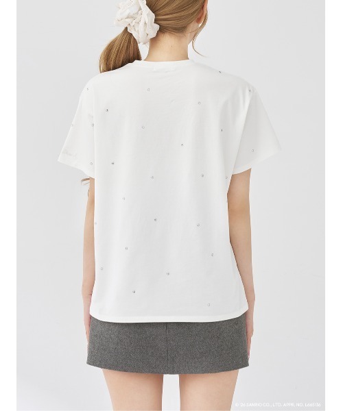 Hello DarichキルティングアップリケビジューTシャツ（Tシャツ