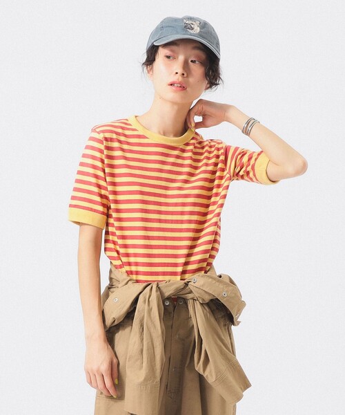 BEAMS BOY(ビームスボーイ)の「ボーダー バインダー ショートスリーブ Tシャツ(Tシャツ/カットソー・レディース・イエロー/パープル/グリーン/ブラック・1/2/3)」の21枚目の写真