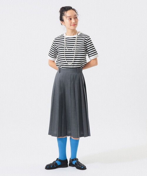 BEAMS BOY(ビームスボーイ)の「ボーダー バインダー ショートスリーブ Tシャツ(Tシャツ/カットソー・レディース・イエロー/パープル/グリーン/ブラック・1/2/3)」の18枚目の写真