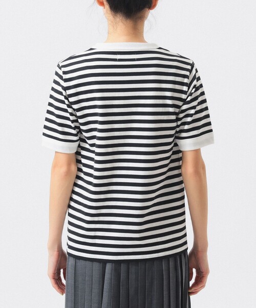 BEAMS BOY（ビームスボーイ）の「ボーダー バインダー ショートスリーブ Tシャツ（Tシャツ/カットソー・レディース・イエロー/パープル/グリーン/ブラック・1/2/3）」の7枚目の写真