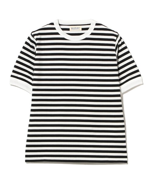 BEAMS BOY（ビームスボーイ）の「ボーダー バインダー ショートスリーブ Tシャツ（Tシャツ/カットソー・レディース・イエロー/パープル/グリーン/ブラック・1/2/3）」の8枚目の写真