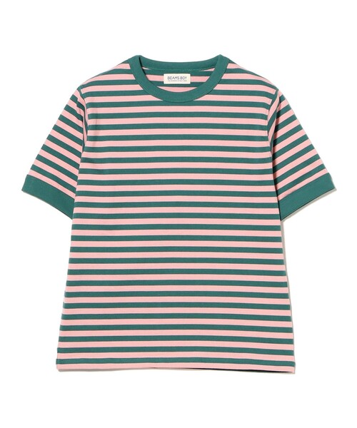 BEAMS BOY（ビームスボーイ）の「ボーダー バインダー ショートスリーブ Tシャツ（Tシャツ/カットソー・レディース・イエロー/パープル/グリーン/ブラック・1/2/3）」の14枚目の写真