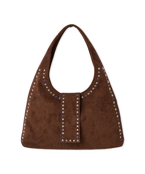 LILY BROWN（リリーブラウン）の「スタッズトートバッグ（トートバッグ・レディース・ラベンダー/ブラウン/アイボリー・F）」の2枚目の写真