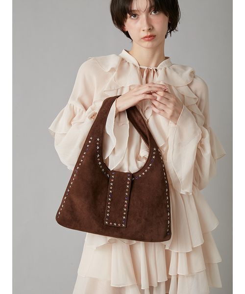LILY BROWN（リリーブラウン）の「スタッズトートバッグ（トートバッグ・レディース・ラベンダー/ブラウン/アイボリー・F）」の14枚目の写真