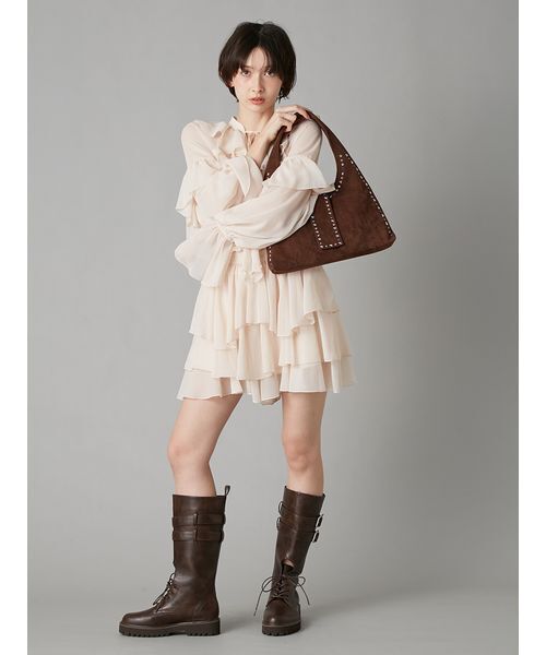 LILY BROWN（リリーブラウン）の「スタッズトートバッグ（トートバッグ・レディース・ラベンダー/ブラウン/アイボリー・F）」の15枚目の写真