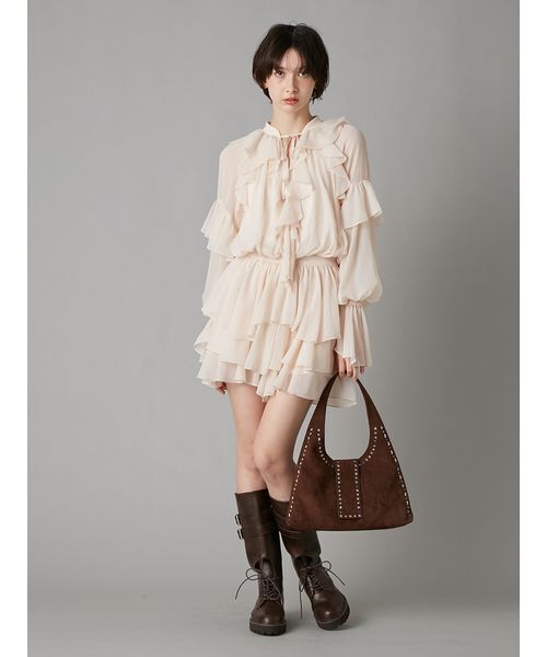 LILY BROWN（リリーブラウン）の「スタッズトートバッグ（トートバッグ・レディース・ラベンダー/ブラウン/アイボリー・F）」の16枚目の写真