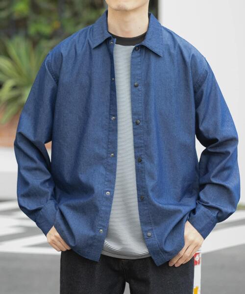 ITEMS URBANRESEARCH（アイテムズ アーバンリサーチ）の「スナップボタンデニムレギュラーカラーシャツ（シャツ/ブラウス・メンズ・ブルー/ネイビー/ブラック・LARGE/MEDIUM）」の14枚目の写真