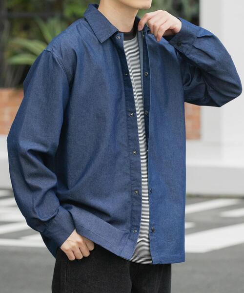 ITEMS URBANRESEARCH（アイテムズ アーバンリサーチ）の「スナップボタンデニムレギュラーカラーシャツ（シャツ/ブラウス・メンズ・ブルー/ネイビー/ブラック・LARGE/MEDIUM）」の15枚目の写真