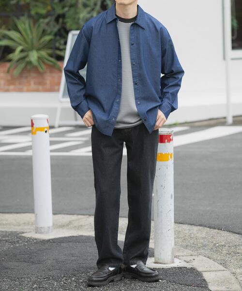 ITEMS URBANRESEARCH（アイテムズ アーバンリサーチ）の「スナップボタンデニムレギュラーカラーシャツ（シャツ/ブラウス・メンズ・ブルー/ネイビー/ブラック・LARGE/MEDIUM）」の16枚目の写真