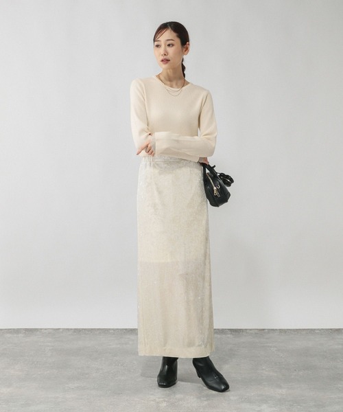 GLOBAL WORK（グローバルワーク）の「メルティ袖切り替えプルオーバー/638311（ニット/セーター・レディース・オフホワイト/ブラック/ダークブラウン/ライトグレー・MEDIUM/LARGE）」の17枚目の写真