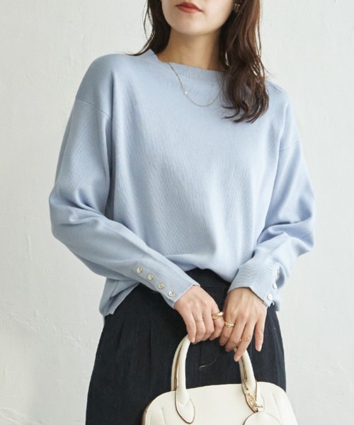 ikka(イッカ)の「【UVケア/毛玉防止】コットンMIXニットプルオーバー(ニット/セーター・レディース・オフホワイト/サックスブルー/ベージュ/ネイビー・L/M)」の4枚目の写真