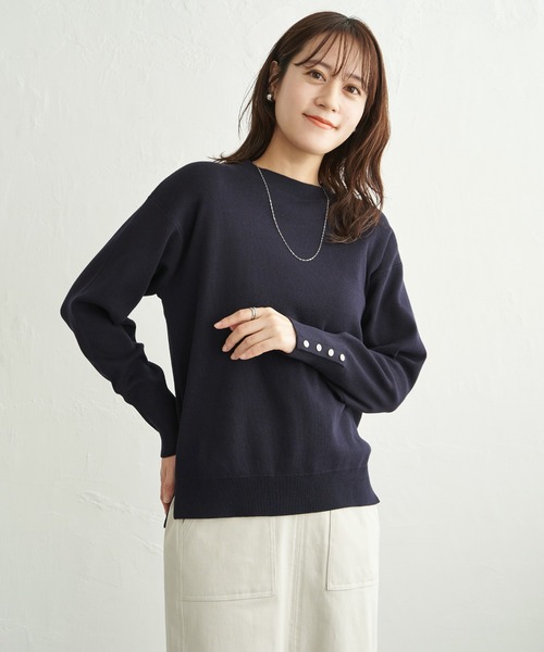 ikka(イッカ)の「【UVケア/毛玉防止】コットンMIXニットプルオーバー(ニット/セーター・レディース・オフホワイト/サックスブルー/ベージュ/ネイビー・L/M)」の6枚目の写真