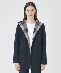 BLUE LABEL CRESTBRIDGE | クレストブリッジチェックリバーシブルダンボールミディ丈コーディガン(その他アウター)