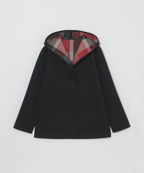 BLUE LABEL CRESTBRIDGE（ブルーレーベルクレストブリッジ）の「クレストブリッジチェックリバーシブルダンボールミディ丈コーディガン（その他アウター・レディース・パープル/ダークネイビー/ブラック・38）」の11枚目の写真