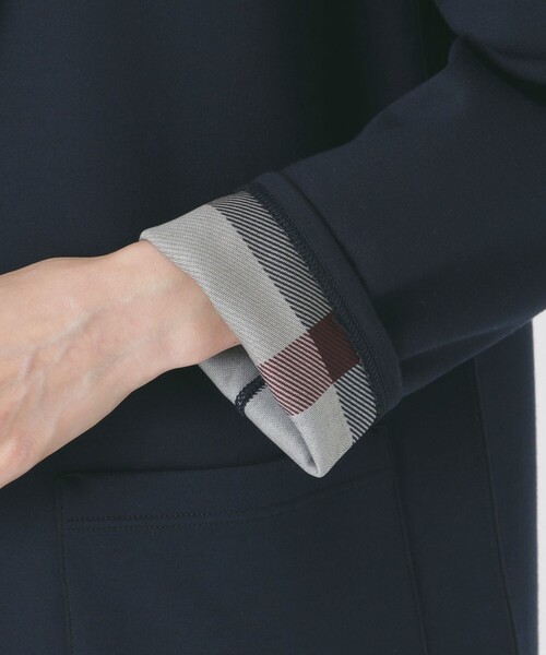 BLUE LABEL CRESTBRIDGE（ブルーレーベルクレストブリッジ）の「クレストブリッジチェックリバーシブルダンボールミディ丈コーディガン（その他アウター・レディース・パープル/ダークネイビー/ブラック・38）」の15枚目の写真