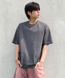 ピグメントルーズフィット半袖Tシャツ_チャコール