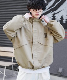 Rocky Monroe（ロッキーモンロー）の「新色追加 2WAYリバーシブル 両A面オーバーサイズワンポイントロゴ刺繍スタンドネックライトブルゾン（ブルゾン）」