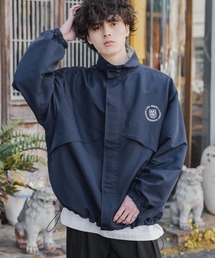 Rocky Monroe（ロッキーモンロー）の「新色追加 2WAYリバーシブル 両A面オーバーサイズワンポイントロゴ刺繍スタンドネックライトブルゾン（ブルゾン）」