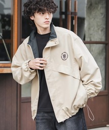 Rocky Monroe（ロッキーモンロー）の「新色追加 2WAYリバーシブル 両A面オーバーサイズワンポイントロゴ刺繍スタンドネックライトブルゾン（ブルゾン）」