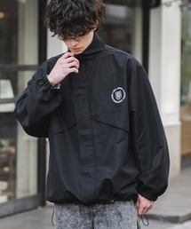 Rocky Monroe（ロッキーモンロー）の「新色追加 2WAYリバーシブル 両A面オーバーサイズワンポイントロゴ刺繍スタンドネックライトブルゾン（ブルゾン）」