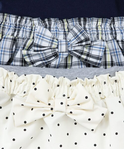 apres les cours（アプレレクール）の「フロントボタンドッキングワンピース_ジュニア対応（ワンピース・キッズ・ドット/チェック・140/130/120/110/100/90/80）」の8枚目の写真