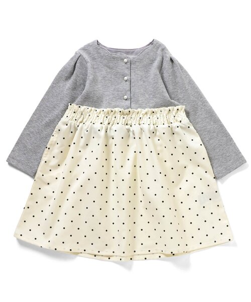 apres les cours（アプレレクール）の「フロントボタンドッキングワンピース_ジュニア対応（ワンピース・キッズ・ドット/チェック・140/130/120/110/100/90/80）」の12枚目の写真