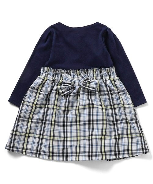 apres les cours（アプレレクール）の「フロントボタンドッキングワンピース_ジュニア対応（ワンピース・キッズ・ドット/チェック・140/130/120/110/100/90/80）」の13枚目の写真