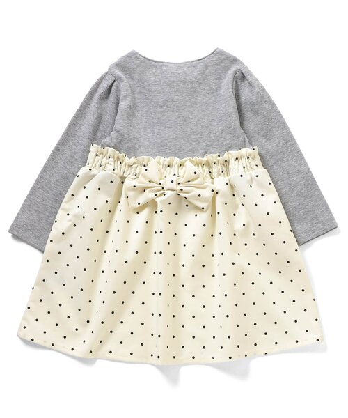 apres les cours（アプレレクール）の「フロントボタンドッキングワンピース_ジュニア対応（ワンピース・キッズ・ドット/チェック・140/130/120/110/100/90/80）」の14枚目の写真