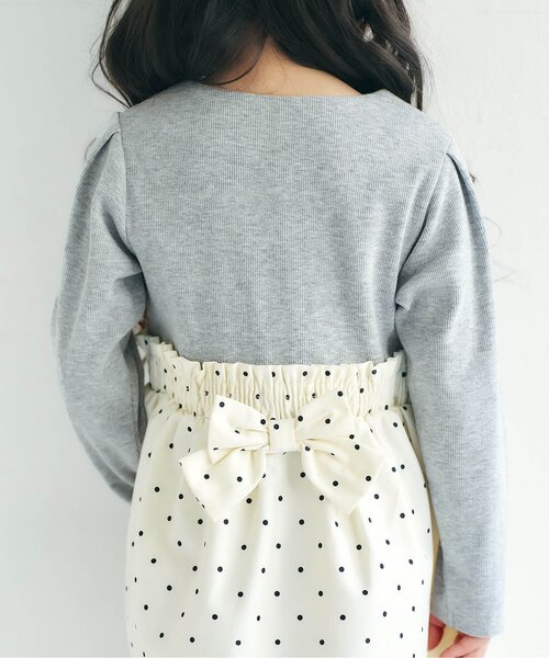apres les cours（アプレレクール）の「フロントボタンドッキングワンピース_ジュニア対応（ワンピース・キッズ・ドット/チェック・140/130/120/110/100/90/80）」の16枚目の写真