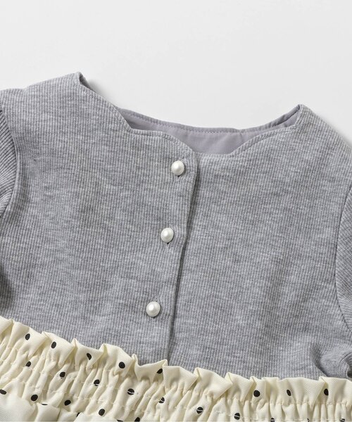 apres les cours（アプレレクール）の「フロントボタンドッキングワンピース_ジュニア対応（ワンピース・キッズ・ドット/チェック・140/130/120/110/100/90/80）」の17枚目の写真