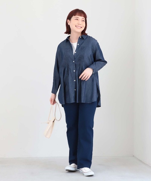 MB mint breeze（エムビーミントブリーズ）の「【WEB/一部店舗限定】【LL～6L 大きいサイズ】デニムチュニック（チュニック・レディース・ネイビー/ブルー・LL/3L/4L/5L/6L）」の22枚目の写真