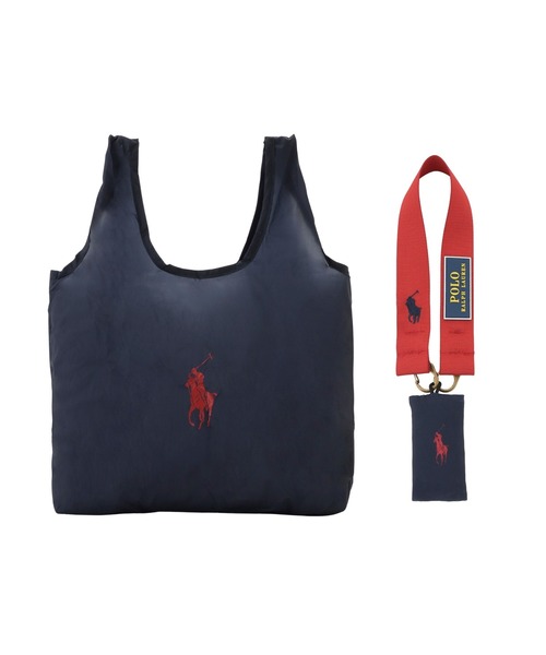 POLO RALPH LAUREN(ポロ ラルフ ローレン)の「カラビナベルト付き ポケッタブル 軽量 レインバッグS(トートバッグ・レディース・カーキ/サックスブルー/ネイビー/ベージュ/ライトグレー・FREE)」の2枚目の写真