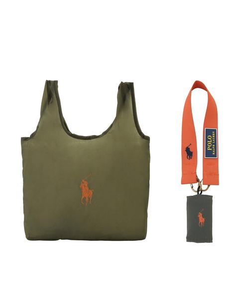 POLO RALPH LAUREN(ポロ ラルフ ローレン)の「カラビナベルト付き ポケッタブル 軽量 レインバッグS(トートバッグ・レディース・カーキ/サックスブルー/ネイビー/ベージュ/ライトグレー・FREE)」の4枚目の写真