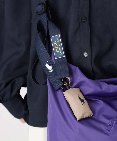 POLO RALPH LAUREN(ポロ ラルフ ローレン)の「カラビナベルト付き ポケッタブル 軽量 レインバッグS(トートバッグ・レディース・カーキ/サックスブルー/ネイビー/ベージュ/ライトグレー・FREE)」の7枚目の写真