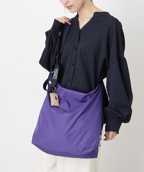POLO RALPH LAUREN(ポロ ラルフ ローレン)の「カラビナベルト付き ポケッタブル 軽量 レインバッグS(トートバッグ・レディース・カーキ/サックスブルー/ネイビー/ベージュ/ライトグレー・FREE)」の8枚目の写真