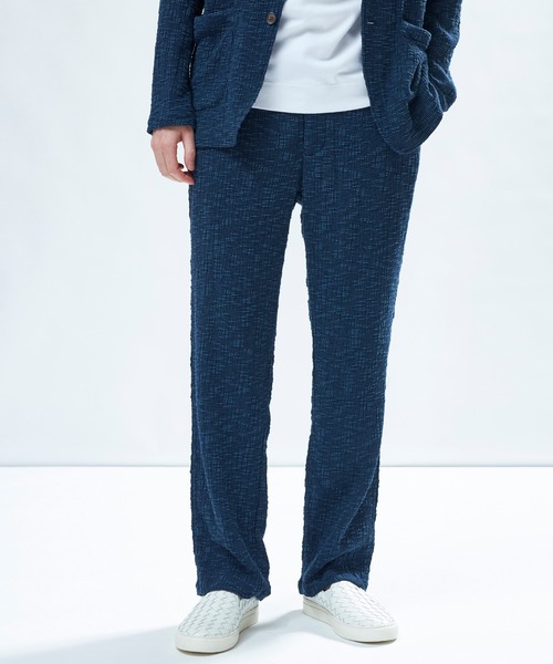 MEN'S BIGI(メンズビギ)の「スラブカールマイヤー イージーパンツ(その他パンツ・メンズ・ネイビー/ブラック・01/02/03/04)」の1枚目の写真