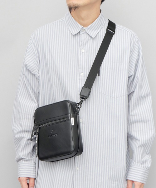 KANGOL(カンゴール)の「<A.M.S.別注> レザー調 ボックス型 ショルダーバッグ(ショルダーバッグ・メンズ・ブラック・FREE)」の15枚目の写真