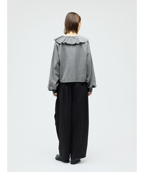 mizuiroind(ミズイロインド)の「mizuiro ind チェックフリルギャザーカラーシャツ(シャツ/ブラウス・レディース・グレー/ブラック/ブラック系その他・FREE)」の13枚目の写真