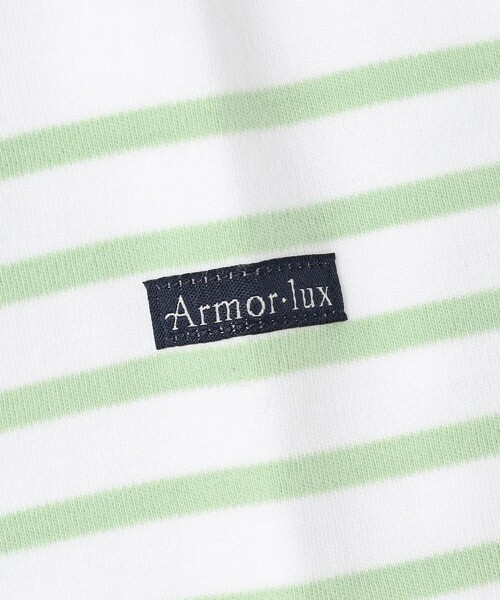 23区 S(ニジュウサンクチイサイサイズ)の「Armor-lux パネルボーダー クロップド カットソー(Tシャツ/カットソー・レディース・スカイブルー系1/ライトグリーン系1/ピンク系1/ネイビー系1・32)」の8枚目の写真