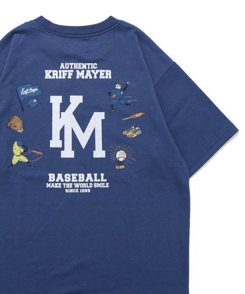 KRIFF MAYER Kid's Collection（クリフメイヤーキッズコレクション）の「【抗ピリング・接触冷感・吸汗速乾】冷感ベースボールT(LOGO)（Tシャツ/カットソー・キッズ・オフホワイト/ライトグリーン/ネイビー/イエロー/チャコール・170/160/150/140/130/120）」の5枚目の写真