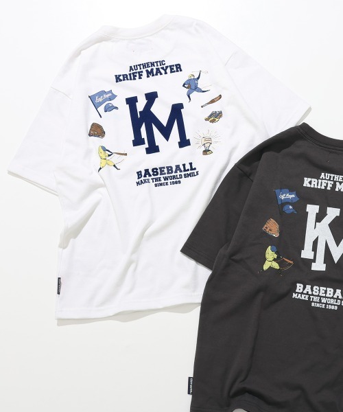 KRIFF MAYER Kid's Collection（クリフメイヤーキッズコレクション）の「【抗ピリング・接触冷感・吸汗速乾】冷感ベースボールT(LOGO)（Tシャツ/カットソー・キッズ・オフホワイト/ライトグリーン/ネイビー/イエロー/チャコール・170/160/150/140/130/120）」の2枚目の写真