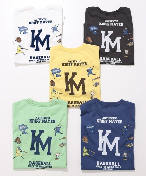 KRIFF MAYER Kid's Collection（クリフメイヤーキッズコレクション）の「【抗ピリング・接触冷感・吸汗速乾】冷感ベースボールT(LOGO)（Tシャツ/カットソー・キッズ・オフホワイト/ライトグリーン/ネイビー/イエロー/チャコール・170/160/150/140/130/120）」の12枚目の写真