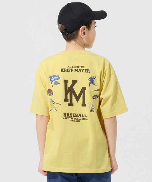 KRIFF MAYER Kid's Collection（クリフメイヤーキッズコレクション）の「【抗ピリング・接触冷感・吸汗速乾】冷感ベースボールT(LOGO)（Tシャツ/カットソー・キッズ・オフホワイト/ライトグリーン/ネイビー/イエロー/チャコール・170/160/150/140/130/120）」の7枚目の写真