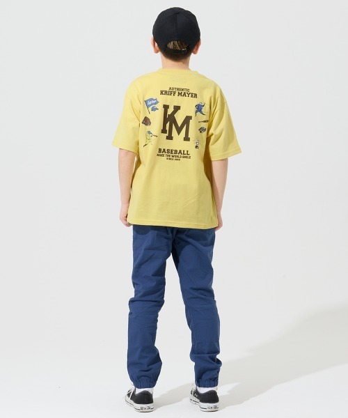 KRIFF MAYER Kid's Collection（クリフメイヤーキッズコレクション）の「【抗ピリング・接触冷感・吸汗速乾】冷感ベースボールT(LOGO)（Tシャツ/カットソー・キッズ・オフホワイト/ライトグリーン/ネイビー/イエロー/チャコール・170/160/150/140/130/120）」の10枚目の写真