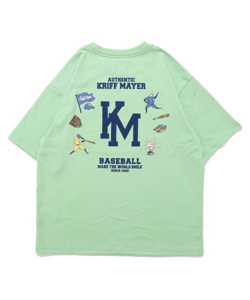 KRIFF MAYER Kid's Collection（クリフメイヤーキッズコレクション）の「【抗ピリング・接触冷感・吸汗速乾】冷感ベースボールT(LOGO)（Tシャツ/カットソー・キッズ・オフホワイト/ライトグリーン/ネイビー/イエロー/チャコール・170/160/150/140/130/120）」の21枚目の写真