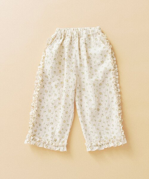 aBity select（アビティセレクト）の「【aBity select./アビティセレクト】ギンガム・小花柄フリルロングパンツ（その他パンツ・キッズ・イエロー/ブルー・90/110/130/120/100）」の3枚目の写真