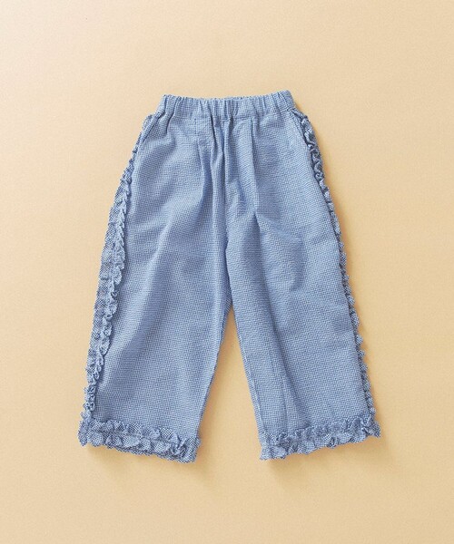 aBity select（アビティセレクト）の「【aBity select./アビティセレクト】ギンガム・小花柄フリルロングパンツ（その他パンツ・キッズ・イエロー/ブルー・90/110/130/120/100）」の5枚目の写真